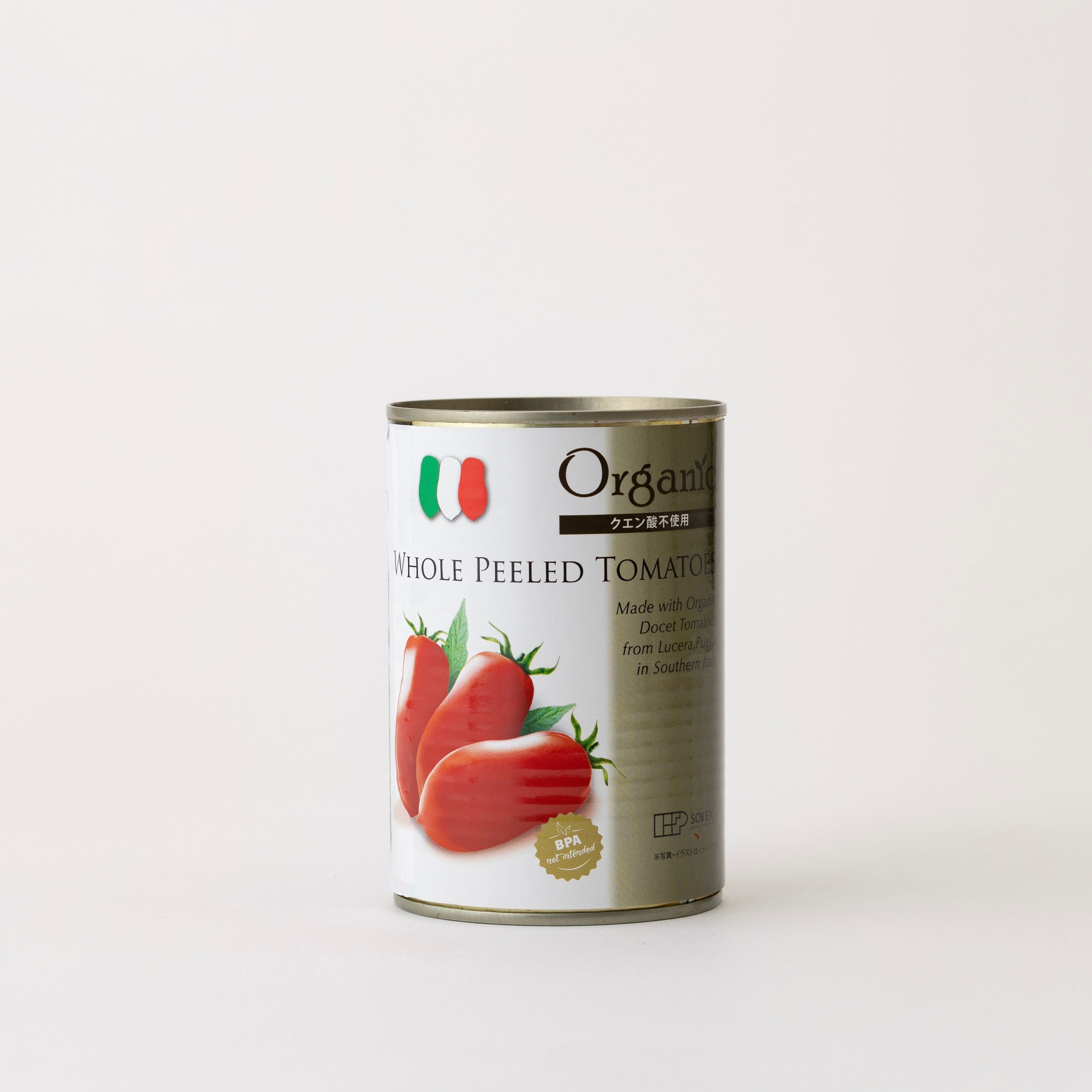創健社 有機ホールトマト缶 400g(固形量240g)