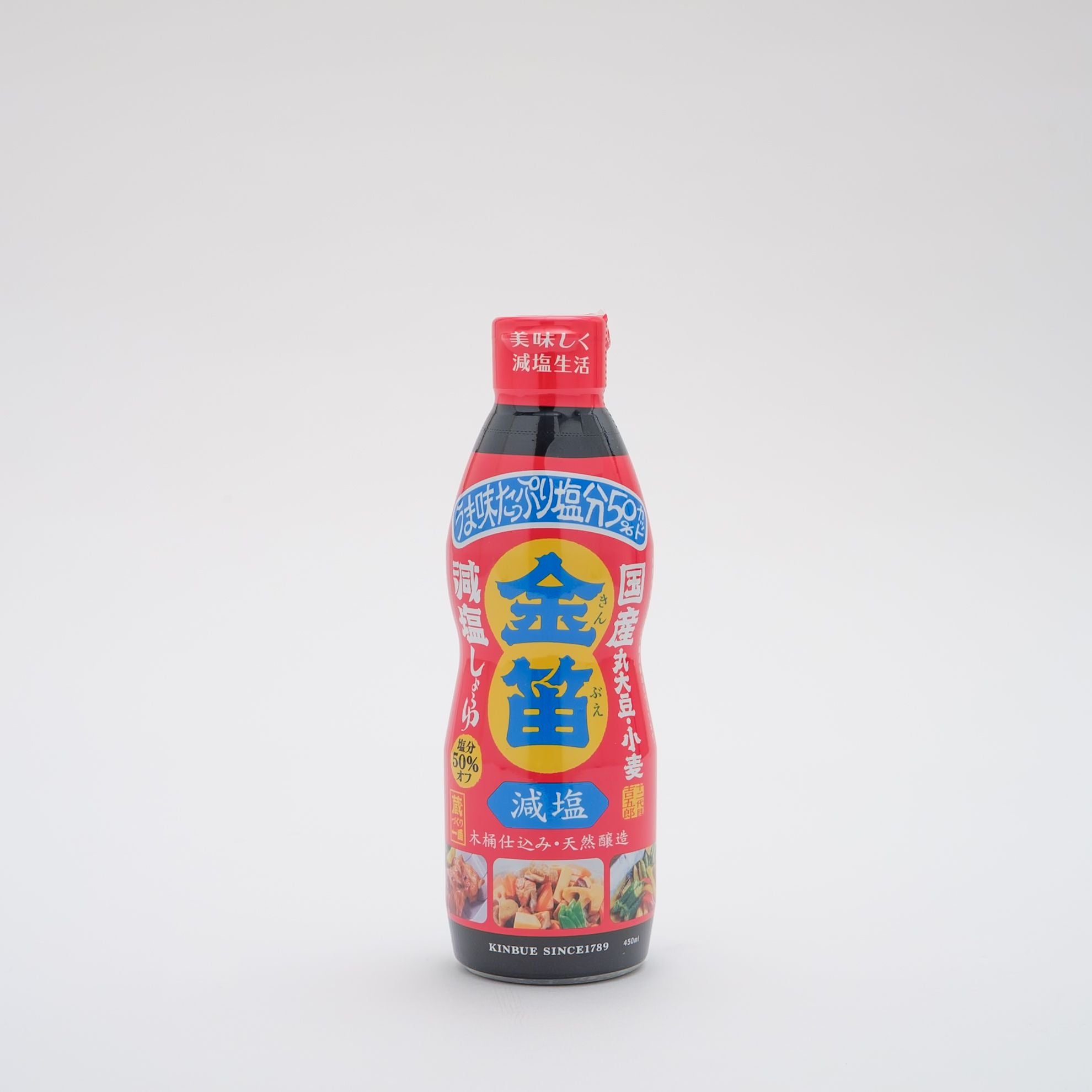 笛木醤油 金笛　減塩しょうゆ　デラミボトル 450ml