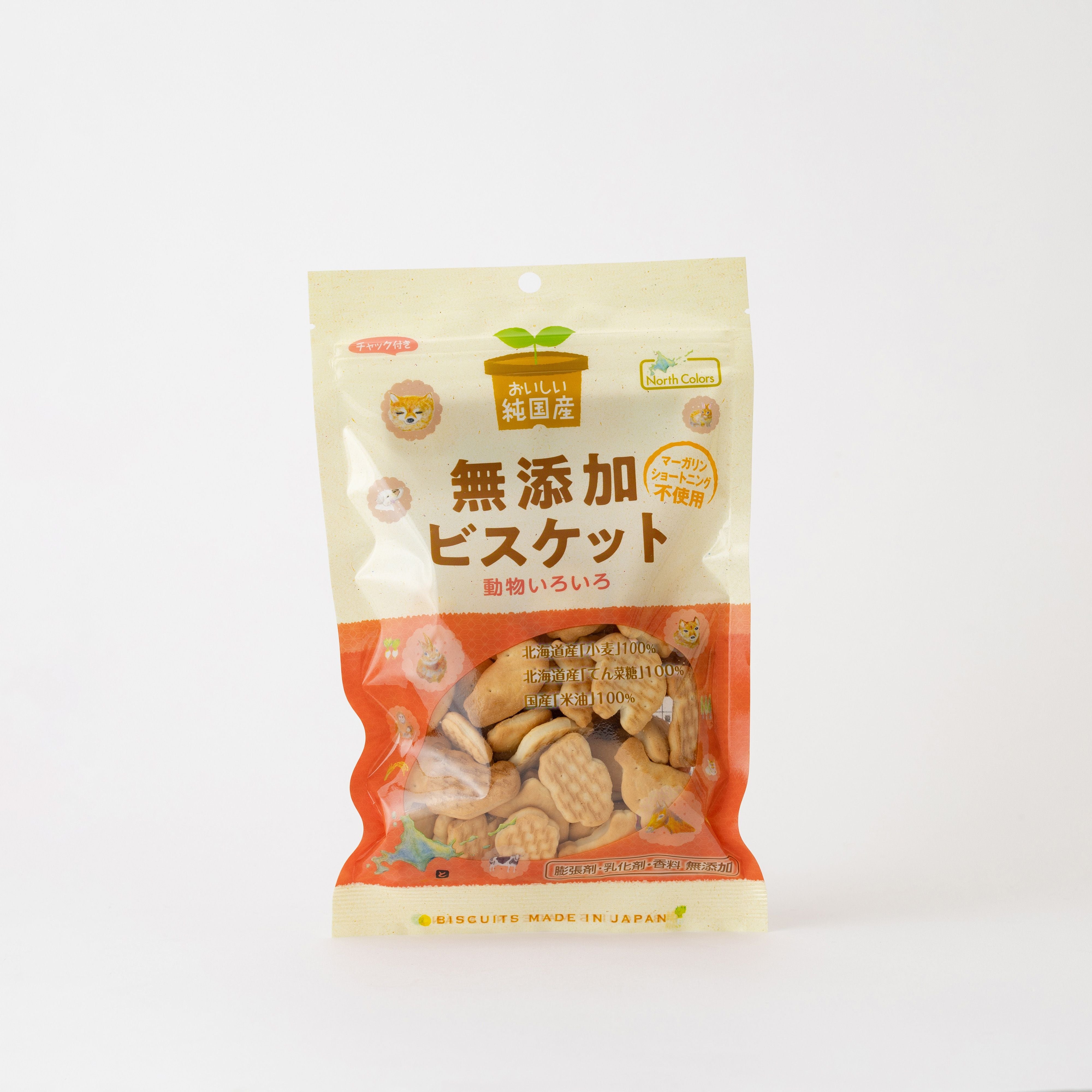 ノースカラーズ 純国産無添加ビスケット 動物いろいろ120g